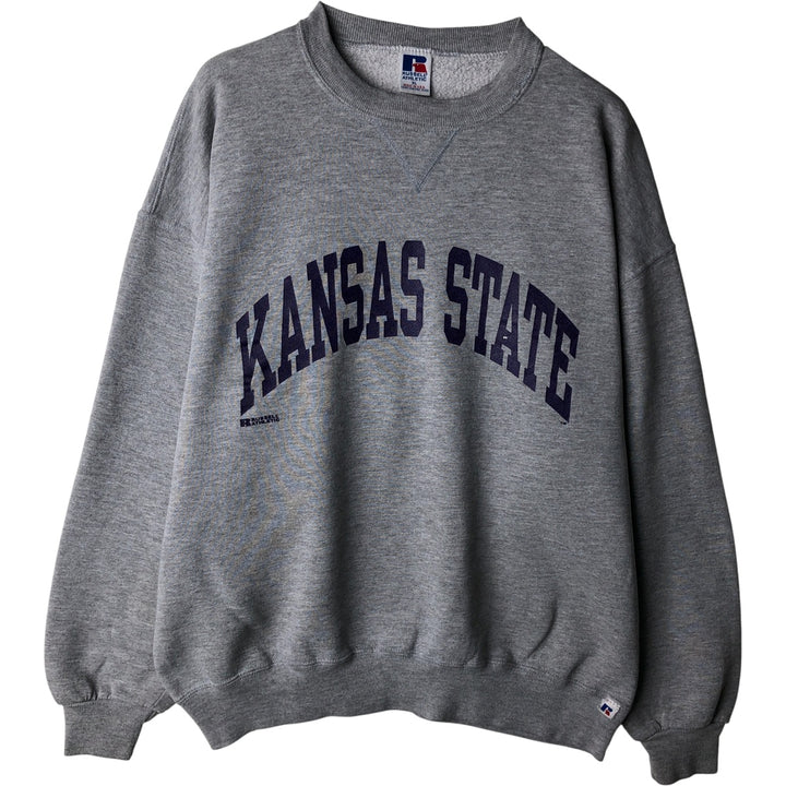 90'S Russell College Sweatshirt, Made in USA, Men's XL, Vintage polyester gray type Vintage Second Hand
