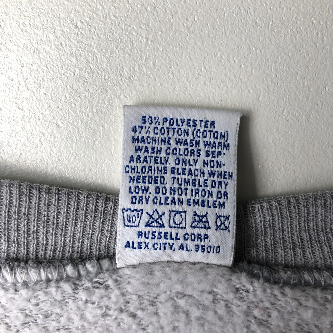 90'S Russell College Sweatshirt, Made in USA, Men's XL, Vintage polyester gray type Vintage Second Hand