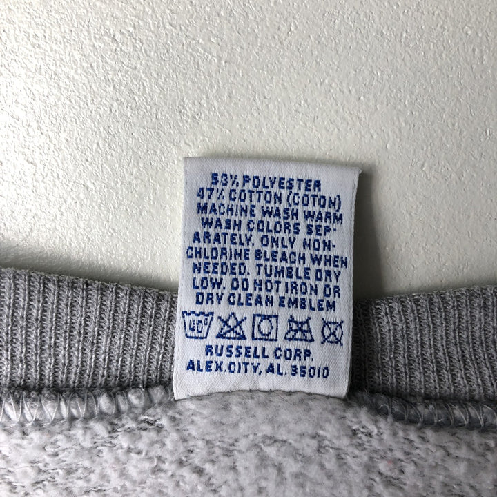90'S Russell College Sweatshirt, Made in USA, Men's XL, Vintage polyester gray type Vintage Second Hand