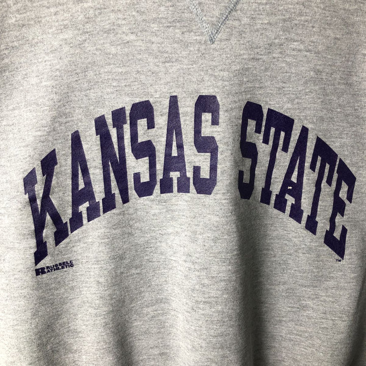 90'S Russell College Sweatshirt, Made in USA, Men's XL, Vintage polyester gray type Vintage Second Hand