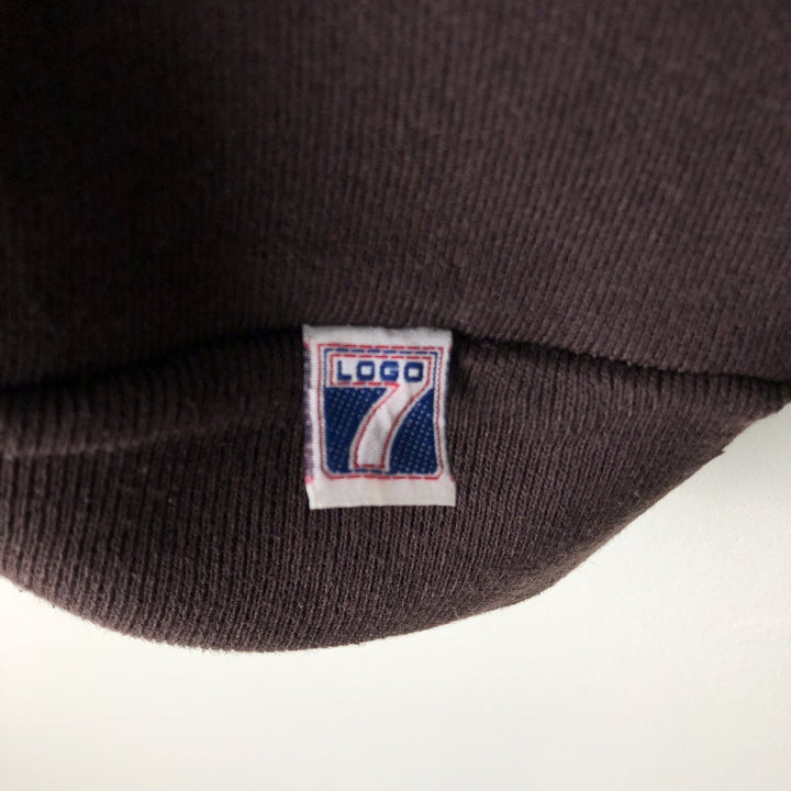 Vintage '90'S Logo Seven LOGO 7 triple-print college sweatshirt, made in the USA, men's size XL cotton brown type Vintage Second Hand
