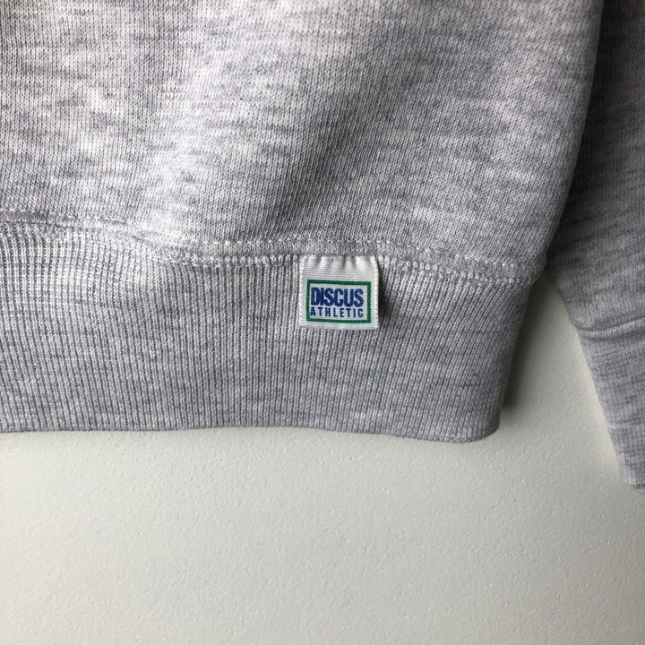 90'S Discus Athletic College Sweatshirt, Made in USA, Men's Size Medium, Vintage cotton gray type Vintage Second Hand