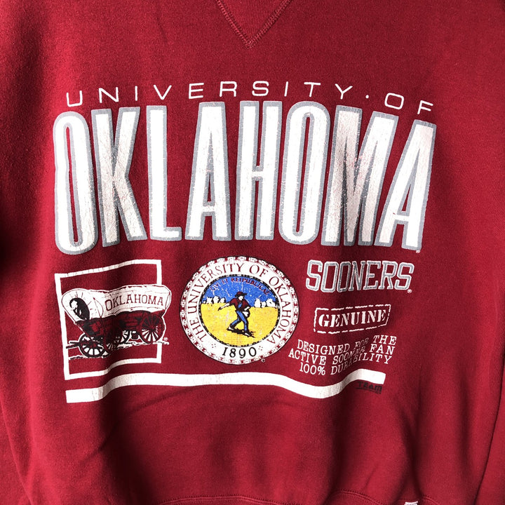 90'S Russell College Sweatshirt, Made in USA, Men's L, Vintage cotton Red type red-purple Vintage Second Hand