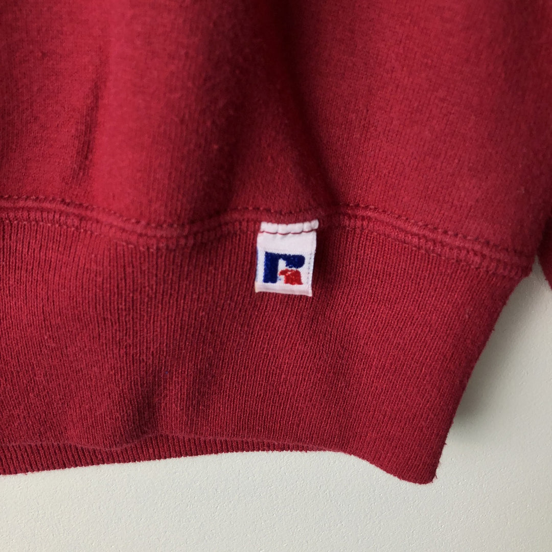 90'S Russell College Sweatshirt, Made in USA, Men's L, Vintage cotton Red type red-purple Vintage Second Hand