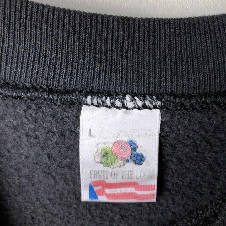 90'S Fruit of the Loom IOWA University of Iowa College Sweatshirt, Made in USA, Men's Size L, Vintage cotton black type Vintage Second Hand