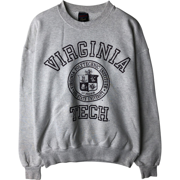 Vintage 80s-90'S SOFFE triple print college sweatshirt, made in the USA, men's size L polyester gray type Vintage Second Hand
