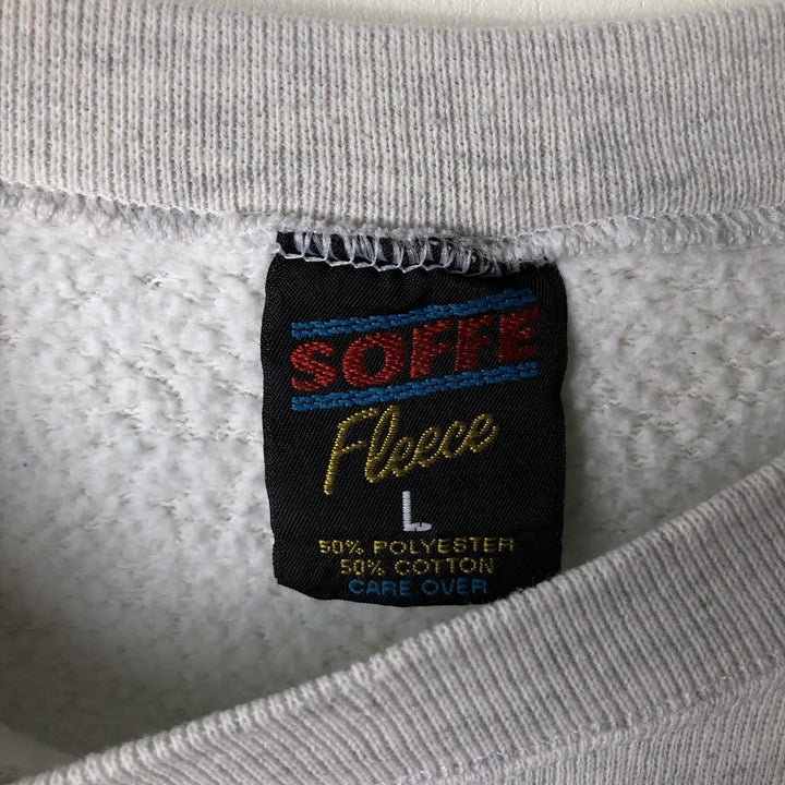 Vintage 80s-90'S SOFFE triple print college sweatshirt, made in the USA, men's size L polyester gray type Vintage Second Hand