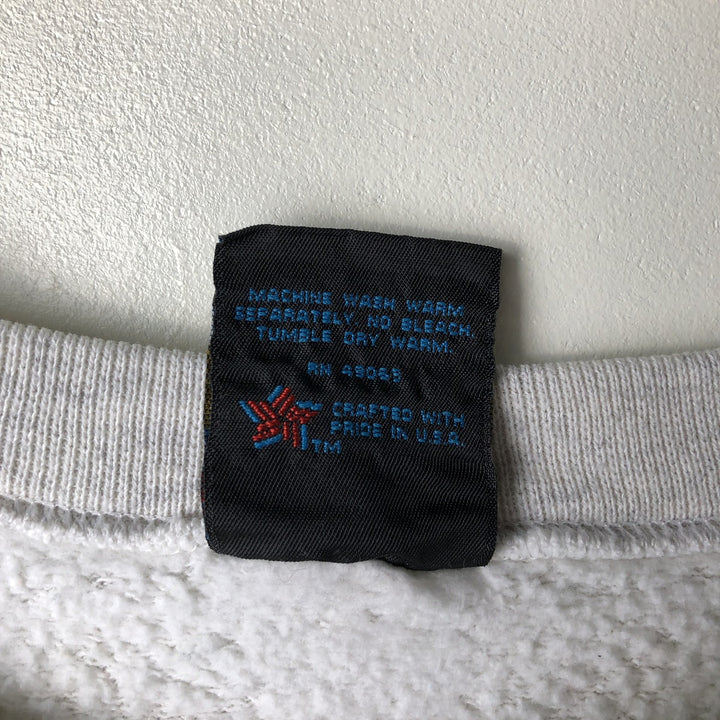 Vintage 80s-90'S SOFFE triple print college sweatshirt, made in the USA, men's size L polyester gray type Vintage Second Hand