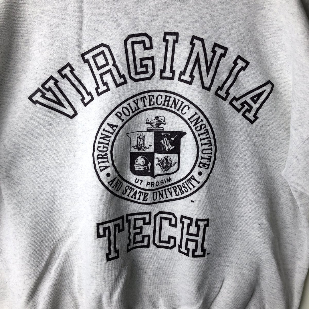 Vintage 80s-90'S SOFFE triple print college sweatshirt, made in the USA, men's size L polyester gray type Vintage Second Hand