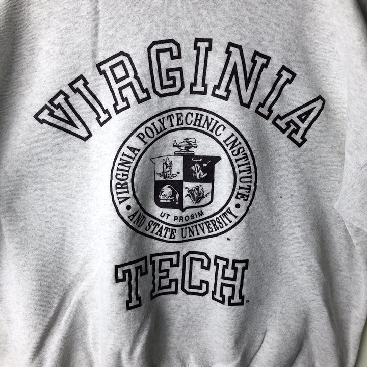 Vintage 80s-90'S SOFFE triple print college sweatshirt, made in the USA, men's size L polyester gray type Vintage Second Hand