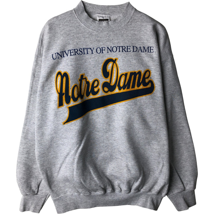 90'S Tartex Superweight University of Notre Dame College Sweatshirt, Made in USA, Men's Size XL cotton gray type Vintage Second Hand