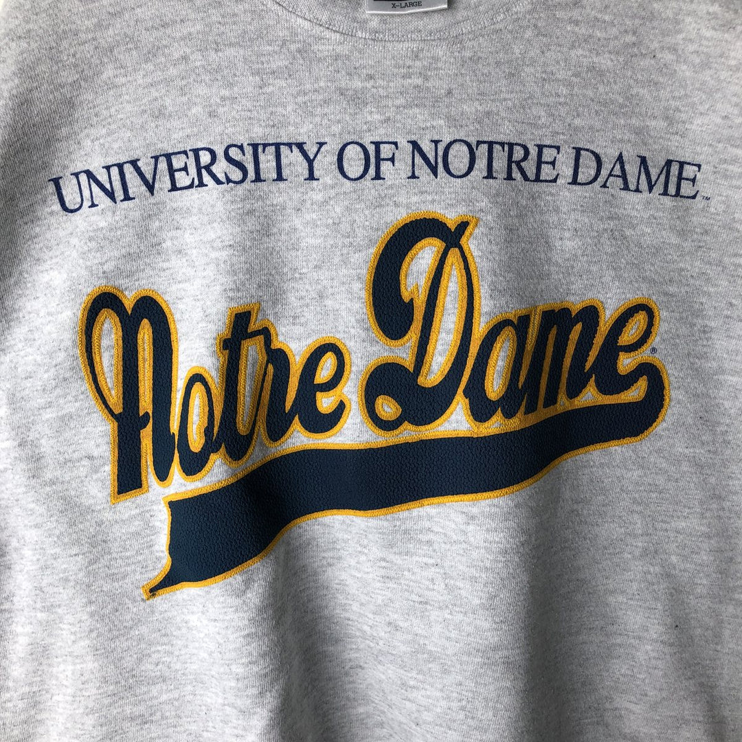 90'S Tartex Superweight University of Notre Dame College Sweatshirt, Made in USA, Men's Size XL cotton gray type Vintage Second Hand