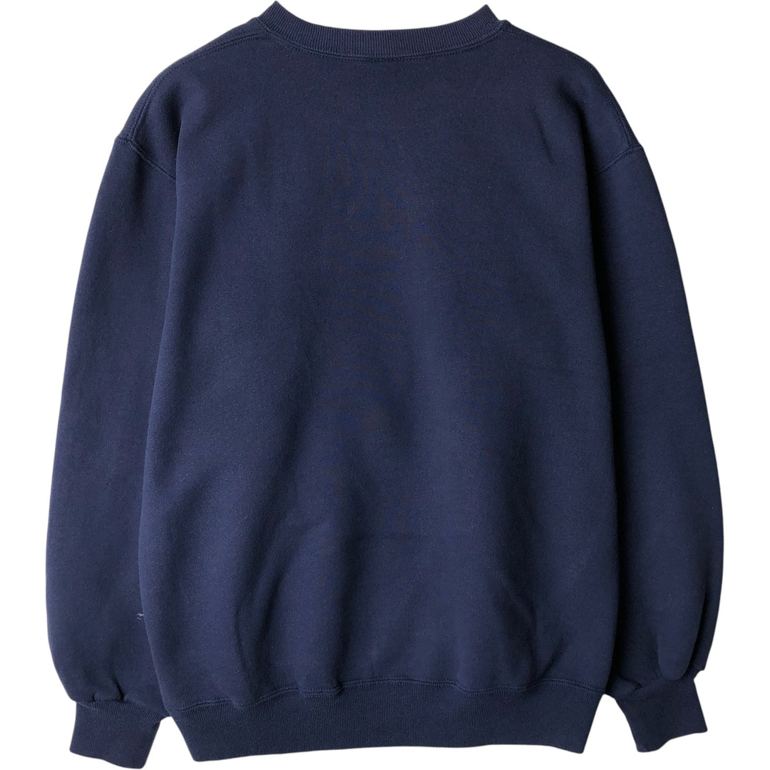 Vintage 80s-90'S Jerzees triple print college sweatshirt, made in the USA, men's size L cotton navy blue type Vintage Second Hand