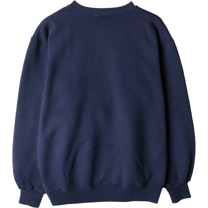 Vintage 80s-90'S Jerzees triple print college sweatshirt, made in the USA, men's size L cotton navy blue type Vintage Second Hand