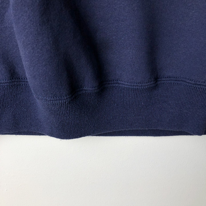 Vintage 80s-90'S Jerzees triple print college sweatshirt, made in the USA, men's size L cotton navy blue type Vintage Second Hand