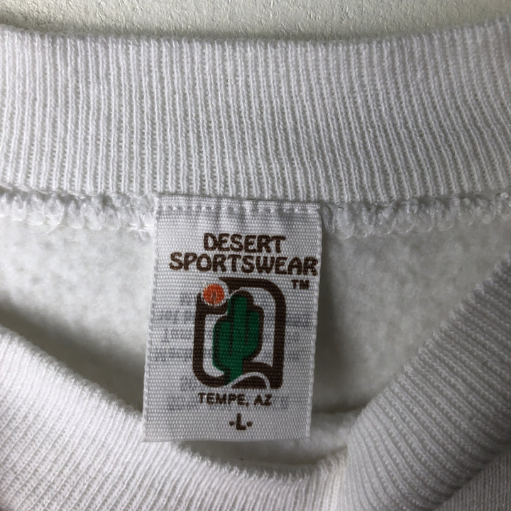 Vintage 90'S DESERT SPORTSWEAR triple print college sweatshirt, made in the USA, size L, men's polyester white type Vintage Second Hand