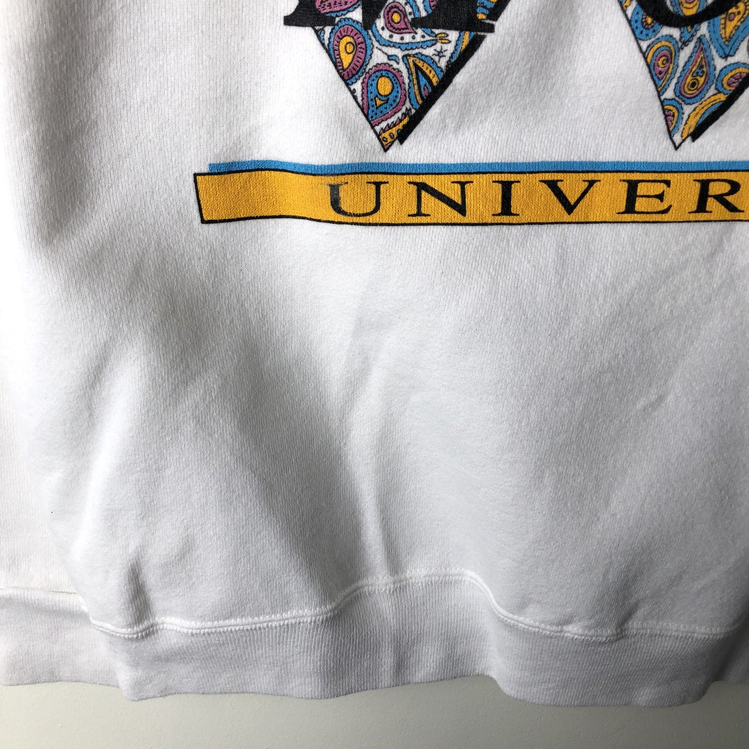 Vintage 90'S DESERT SPORTSWEAR triple print college sweatshirt, made in the USA, size L, men's polyester white type Vintage Second Hand