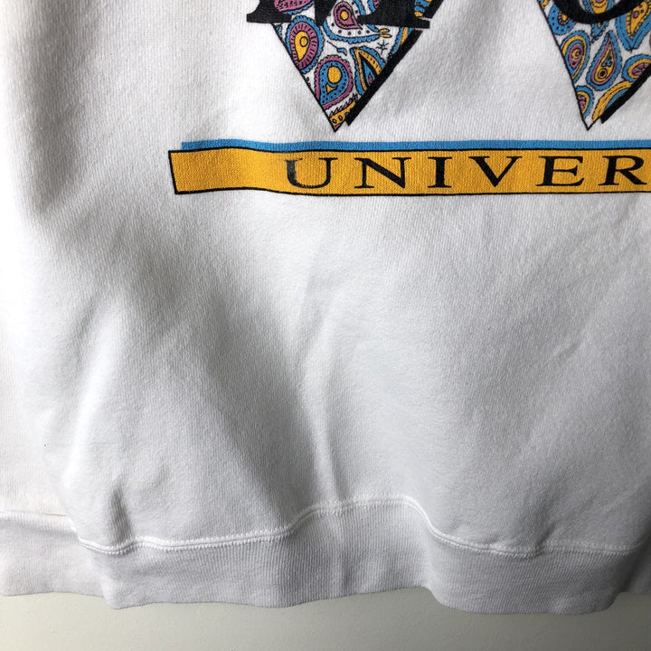 Vintage 90'S DESERT SPORTSWEAR triple print college sweatshirt, made in the USA, size L, men's polyester white type Vintage Second Hand