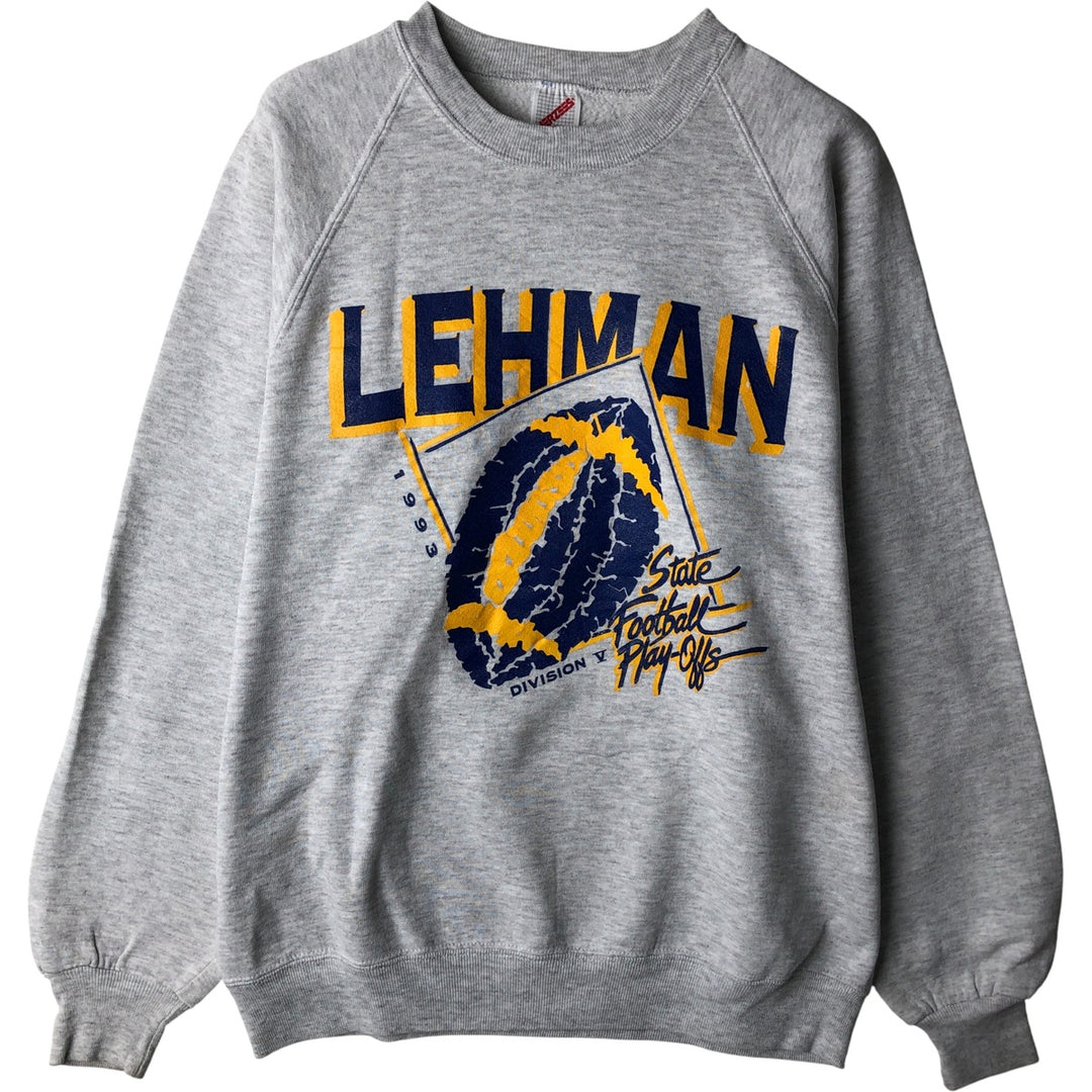 80s-90'S Jerzees College Sweatshirt, Made in USA, Men's XL, Vintage cotton gray type Vintage Second Hand