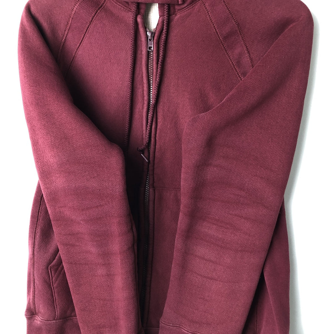 WORKADAY Full-Zip Hoodie, Made in USA, Men's XL cotton red type reddish brown Vintage Second Hand