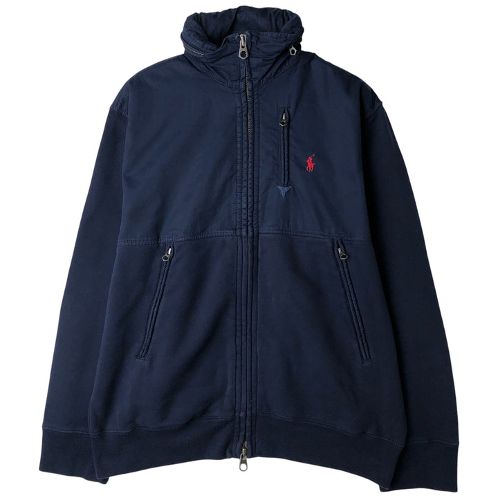 Ralph Lauren POLO by Ralph Lauren full zip sweatshirt, men's size L cotton navy blue type Vintage Second Hand