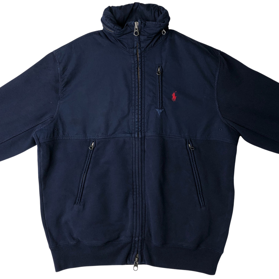 Ralph Lauren POLO by Ralph Lauren full zip sweatshirt, men's size L cotton navy blue type Vintage Second Hand