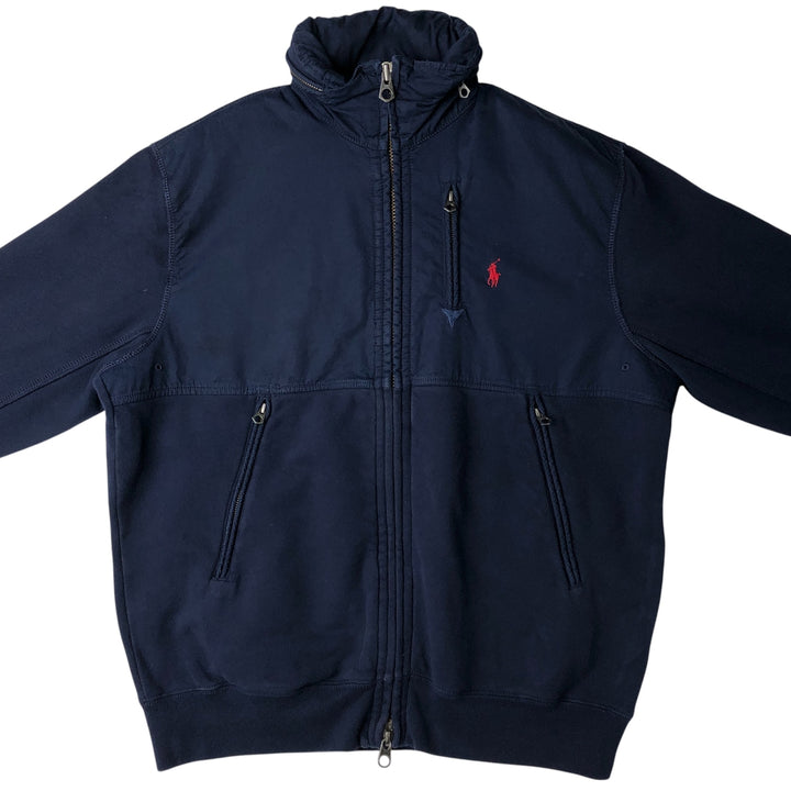 Ralph Lauren POLO by Ralph Lauren full zip sweatshirt, men's size L cotton navy blue type Vintage Second Hand