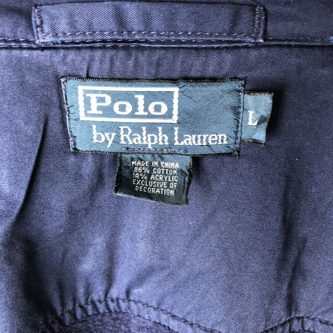 Ralph Lauren POLO by Ralph Lauren full zip sweatshirt, men's size L cotton navy blue type Vintage Second Hand