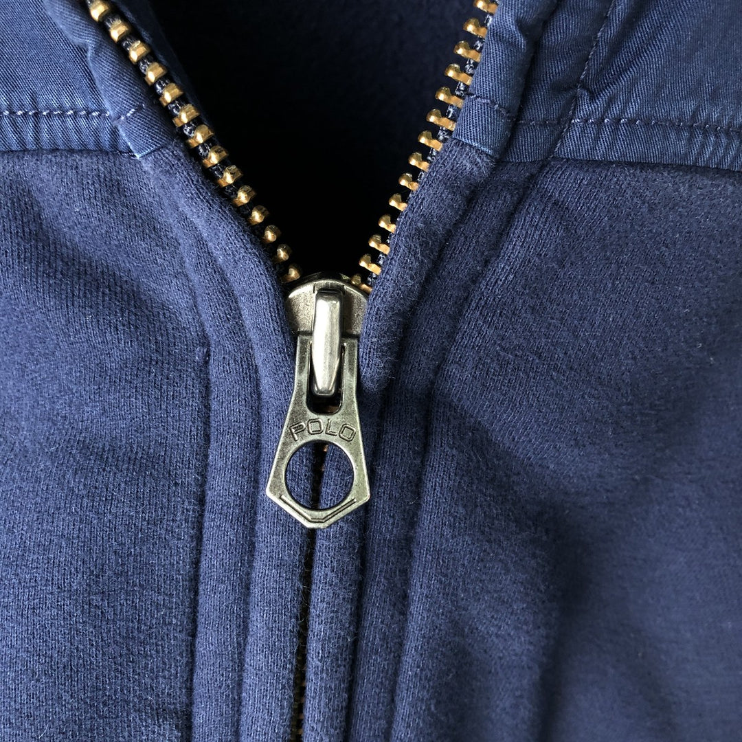 Ralph Lauren POLO by Ralph Lauren full zip sweatshirt, men's size L cotton navy blue type Vintage Second Hand