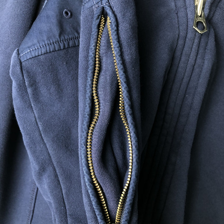 Ralph Lauren POLO by Ralph Lauren full zip sweatshirt, men's size L cotton navy blue type Vintage Second Hand