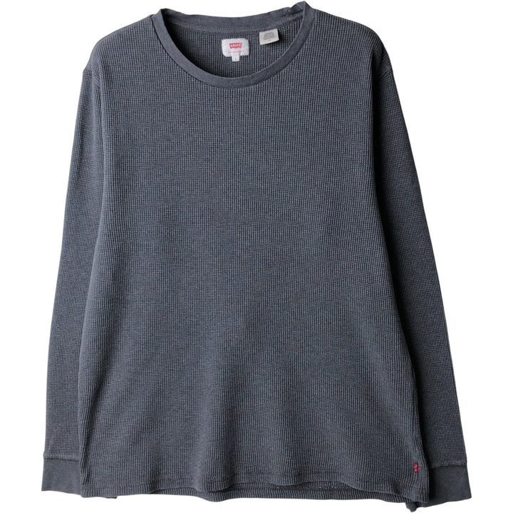 Levi's Thermal Long T-Shirt, Waffle, Men's Size L cotton gray type Vintage Second Hand