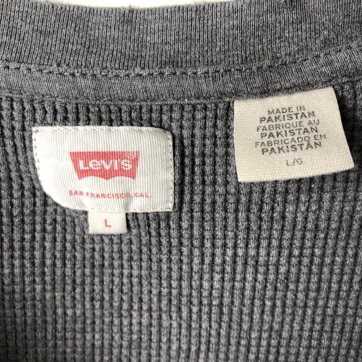 Levi's Thermal Long T-Shirt, Waffle, Men's Size L cotton gray type Vintage Second Hand