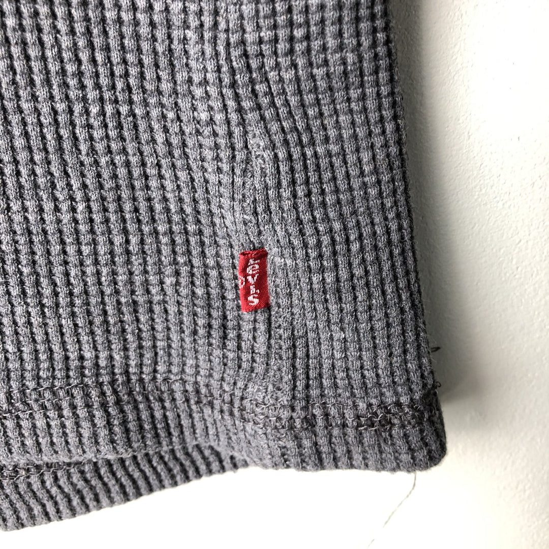 Levi's Thermal Long T-Shirt, Waffle, Men's Size L cotton gray type Vintage Second Hand
