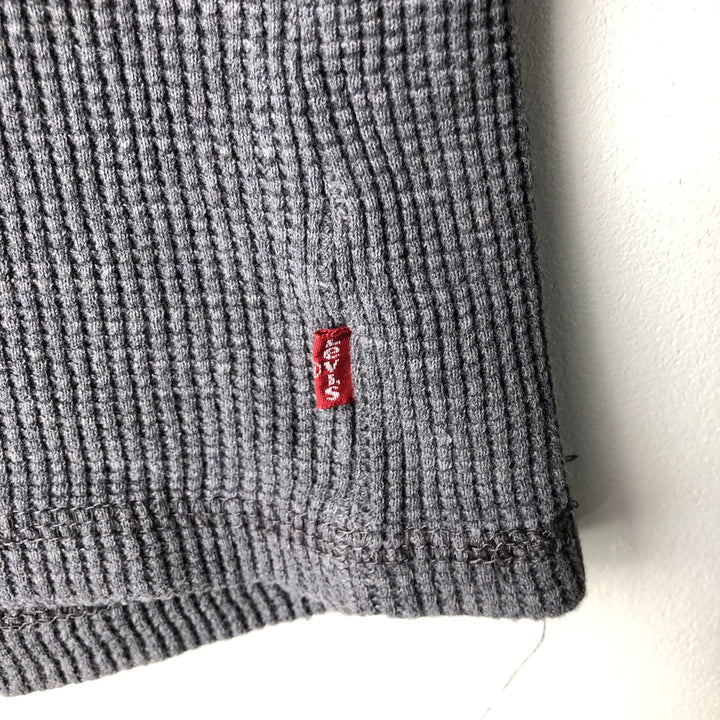 Levi's Thermal Long T-Shirt, Waffle, Men's Size L cotton gray type Vintage Second Hand