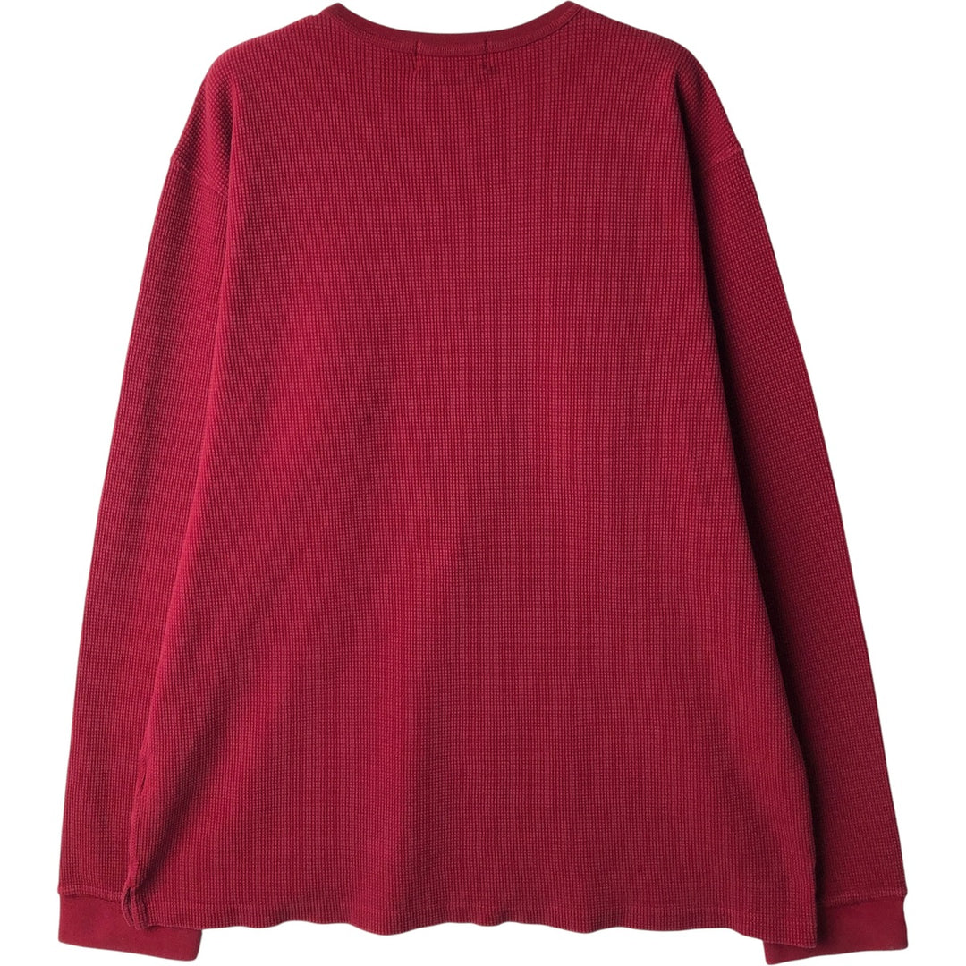 2000s~ Eddie Bauer Thermal Long T-Shirt, Waffle, Men's Size L cotton red type Vintage Second Hand