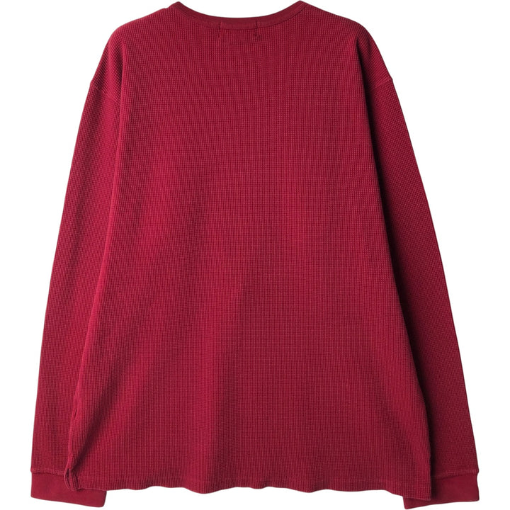 2000s~ Eddie Bauer Thermal Long T-Shirt, Waffle, Men's Size L cotton red type Vintage Second Hand