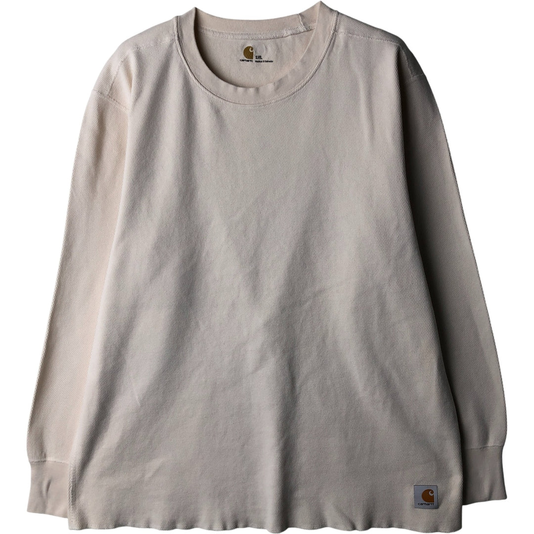 Carhartt Thermal Ron T-shirt Honeycomb Men's XXL cotton unbleached Vintage Second Hand