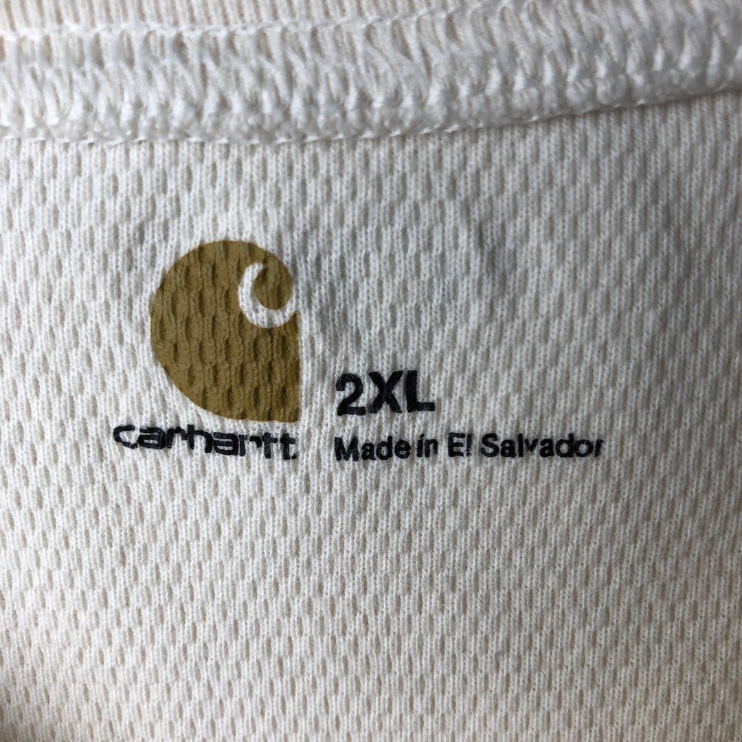 Carhartt Thermal Ron T-shirt Honeycomb Men's XXL cotton unbleached Vintage Second Hand