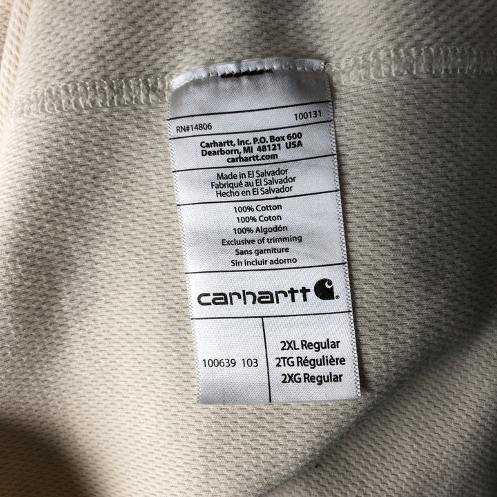 Carhartt Thermal Ron T-shirt Honeycomb Men's XXL cotton unbleached Vintage Second Hand
