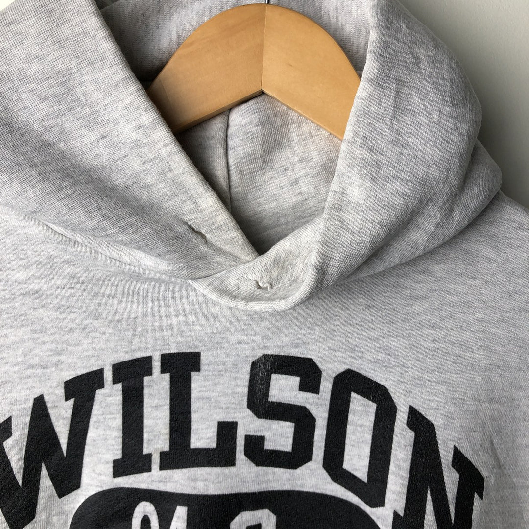 Vintage 90'S Russell triple print college pullover sweatshirt, made in the USA, size L. cotton gray type Vintage Second Hand