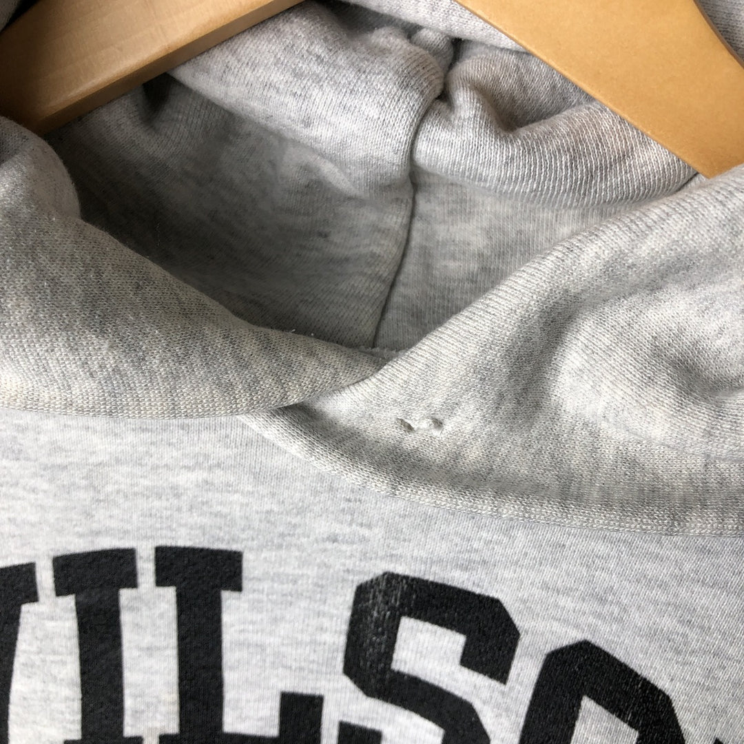 Vintage 90'S Russell triple print college pullover sweatshirt, made in the USA, size L. cotton gray type Vintage Second Hand