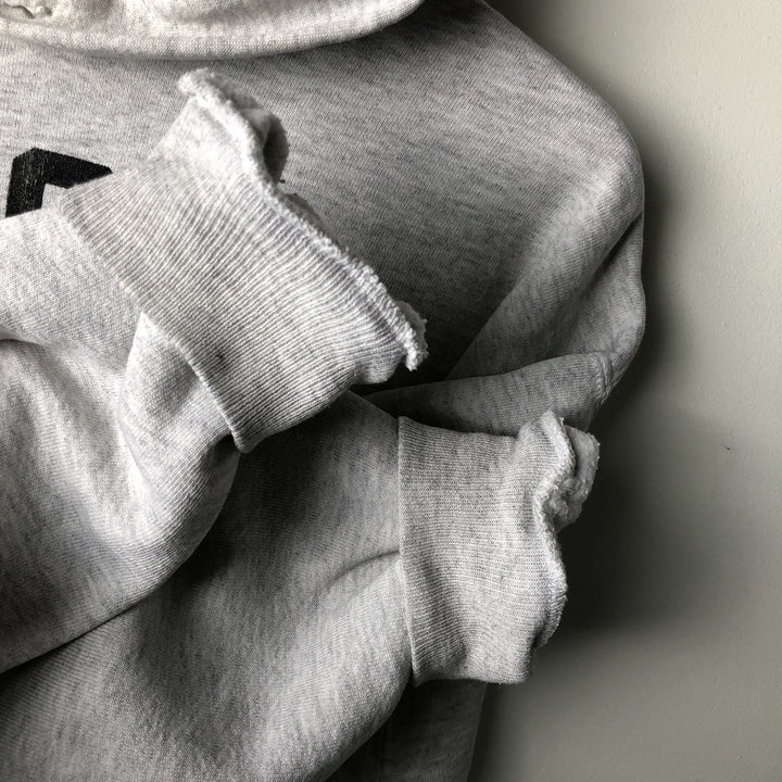 Vintage 90'S Russell triple print college pullover sweatshirt, made in the USA, size L. cotton gray type Vintage Second Hand