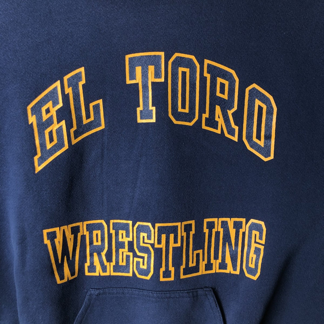 Vintage 80s-90'S DIscus ATHLETIC College Pullover Hoodie, Made in USA, Men's Size L cotton navy blue type Vintage Second Hand