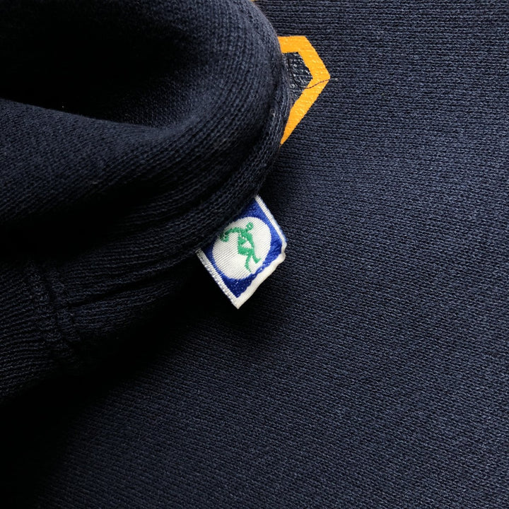 Vintage 80s-90'S DIscus ATHLETIC College Pullover Hoodie, Made in USA, Men's Size L cotton navy blue type Vintage Second Hand