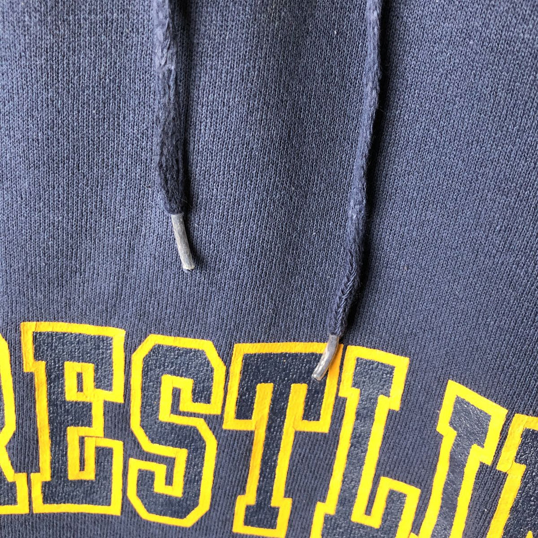 Vintage 80s-90'S DIscus ATHLETIC College Pullover Hoodie, Made in USA, Men's Size L cotton navy blue type Vintage Second Hand