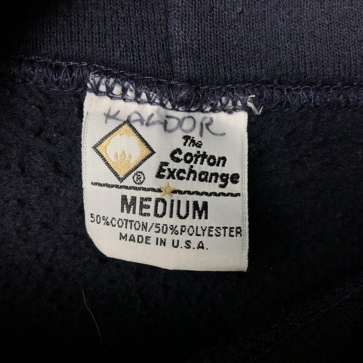 Vintage 90'S The Cotton Exchange College Pullover Hoodie, Made in USA, Men's Size Medium cotton black type Vintage Second Hand