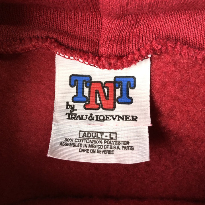 TNT BY TRAU AND KEVNER College Pullover Hoodie, Men's Size L cotton red type Vintage Second Hand