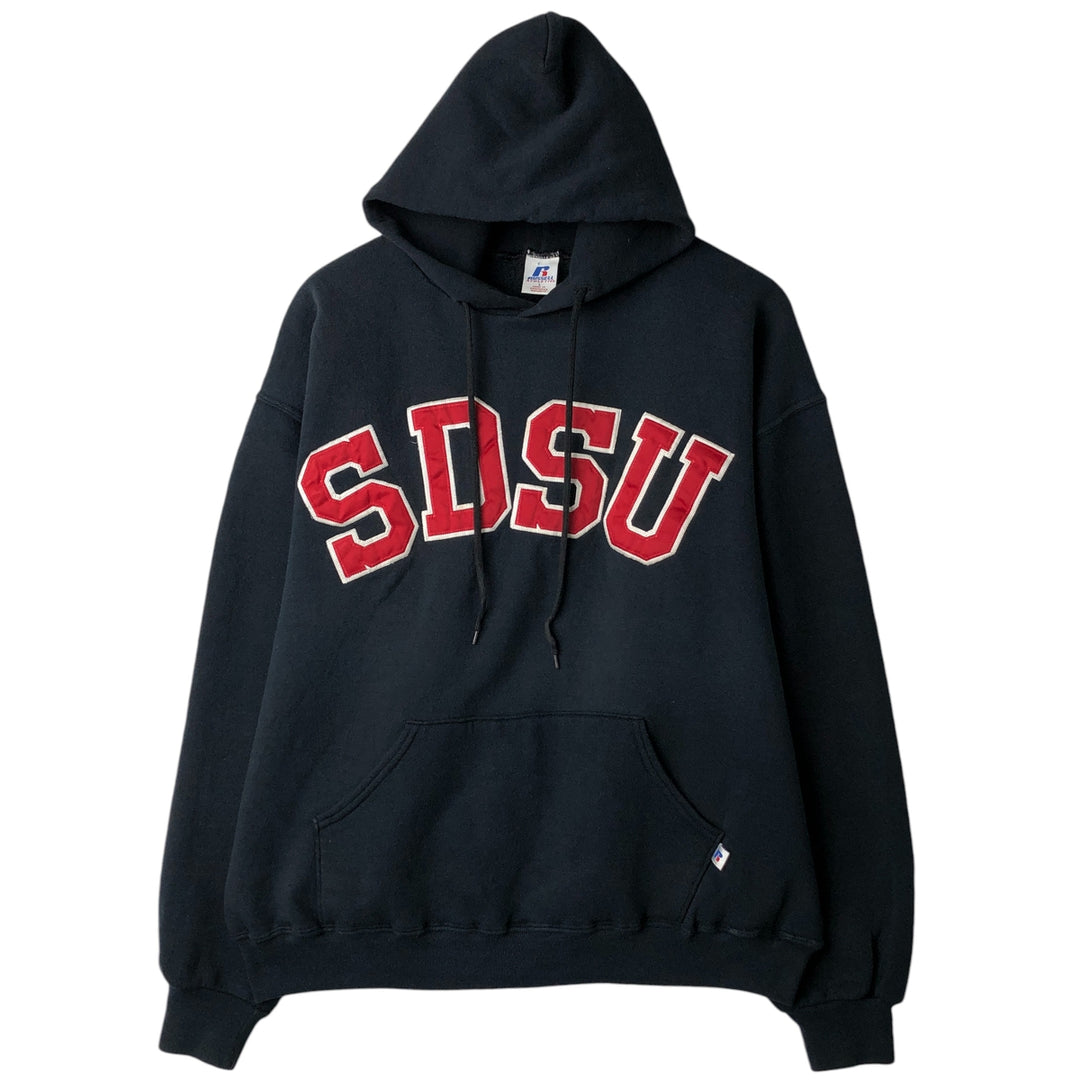 Vintage 90'S Russell ATHLETIC College Pullover Hoodie, Men's Size L cotton black type Vintage Second Hand