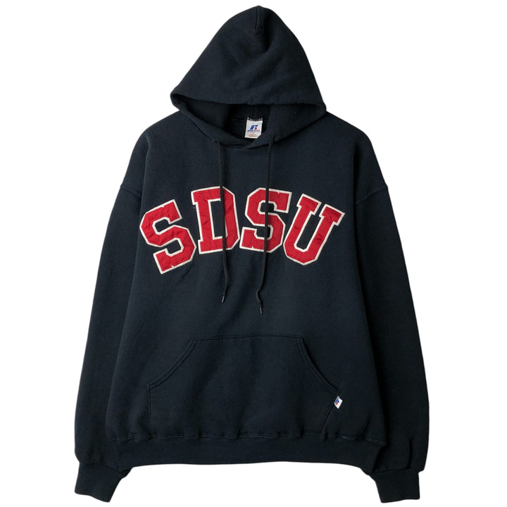 Vintage 90'S Russell ATHLETIC College Pullover Hoodie, Men's Size L cotton black type Vintage Second Hand