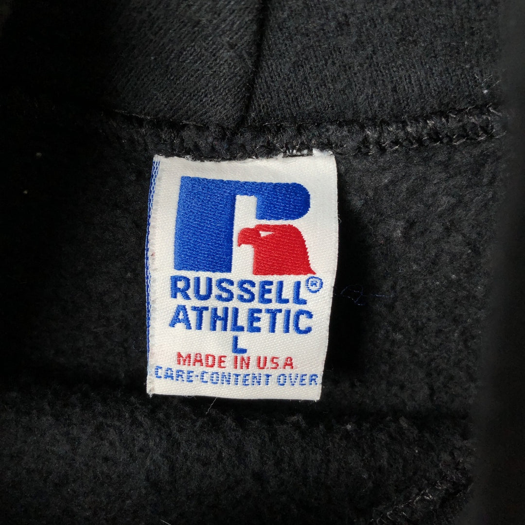 Vintage 90'S Russell ATHLETIC College Pullover Hoodie, Made in USA, Men's Size L cotton black type Vintage Second Hand